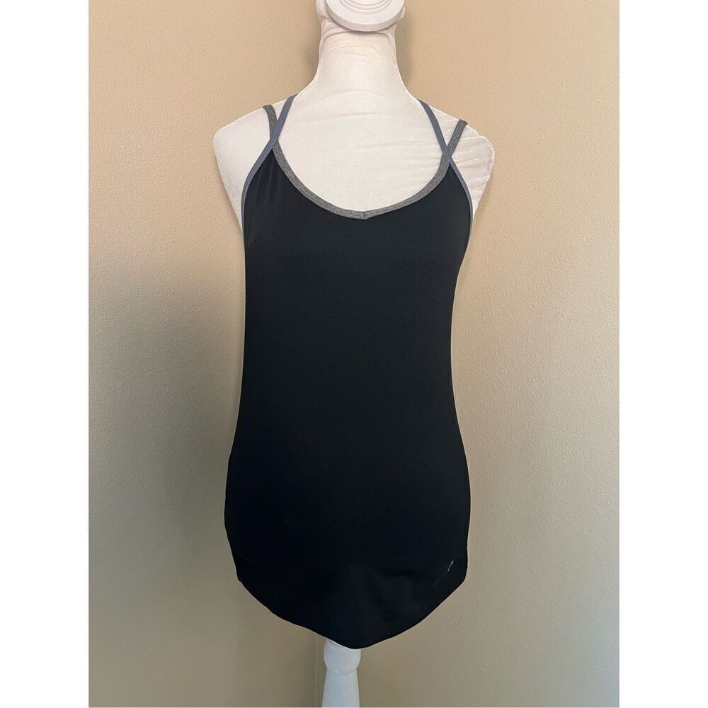 Champion Black Heathered Gray Slate Blue Fitted Athletic Tank Medium